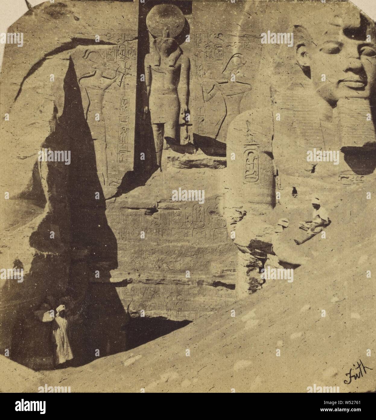 The great Rock Temple at Abou Simpel., Francis Frith (English, 1822 - 1898), 1859–1860, Albumen silver print Stock Photo