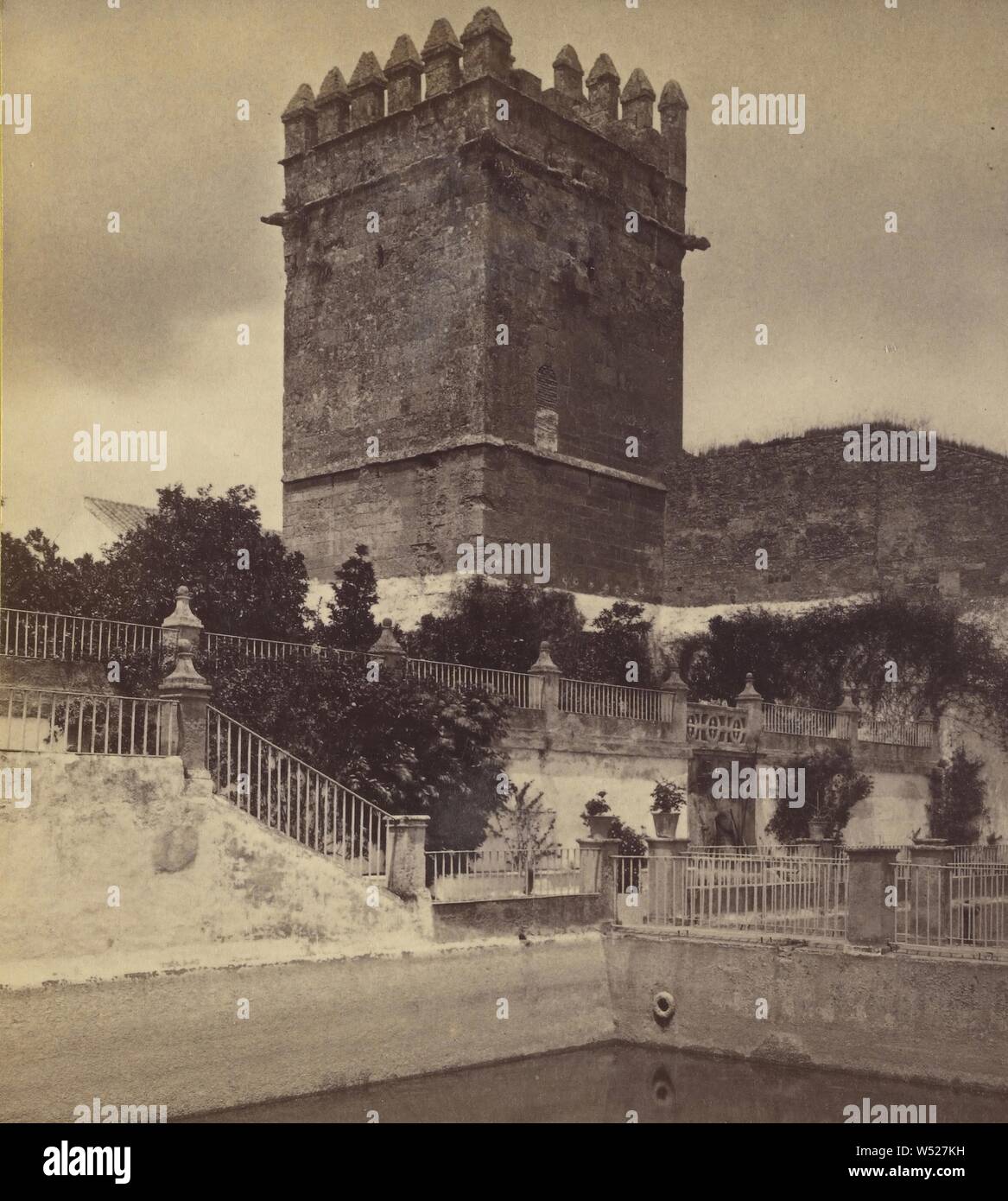 Cordova - Tower on Torre de la Mala Muerte, date 1406., Frank Mason Good (English, 1839 - 1928), about 1870, Albumen silver print Stock Photo