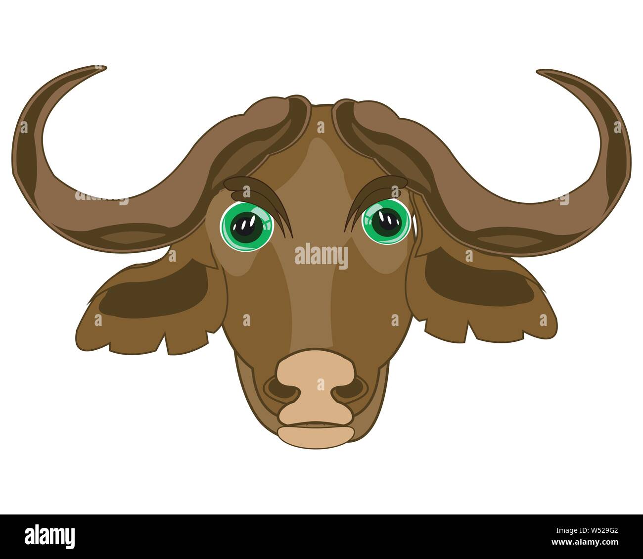 Head animal buffalo on white background is insulated Stock Vector Image ...