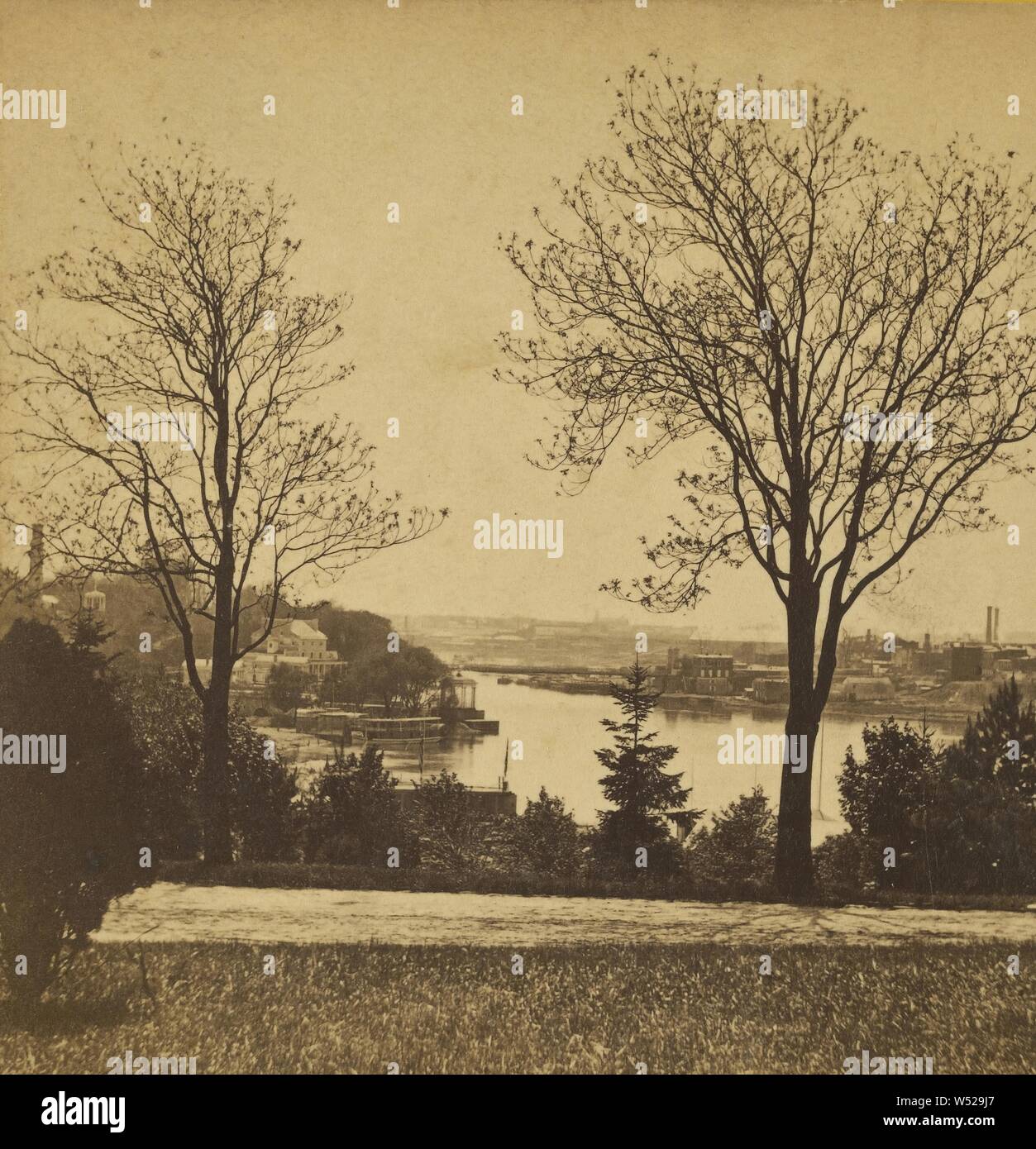 View from Fairmount Park, Phila., Benjamin West Kilburn (American, 1827 - 1909), about 1865, Albumen silver print Stock Photo