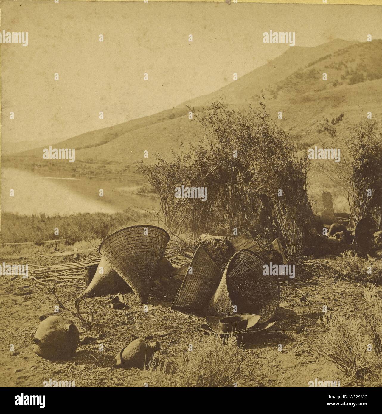 Mono Lake, Cal., Benjamin West Kilburn (American, 1827 - 1909), about 1870, Albumen silver print Stock Photo