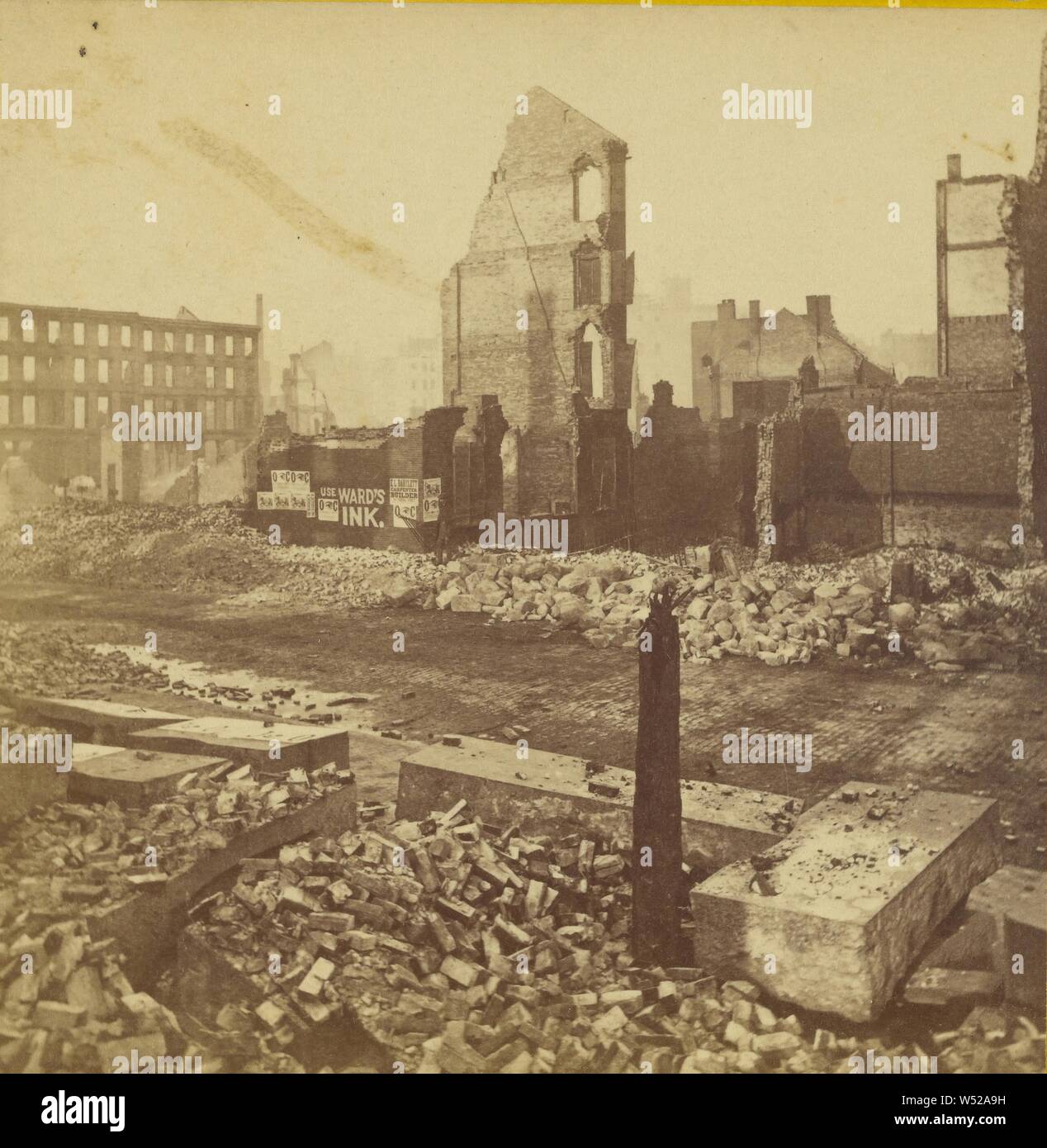 View from Sturgis Street. Ruins of the Great Fire in Boston, in Nov. 1872., Benjamin West Kilburn (American, 1827 - 1909), November 1872, Albumen silver print Stock Photo
