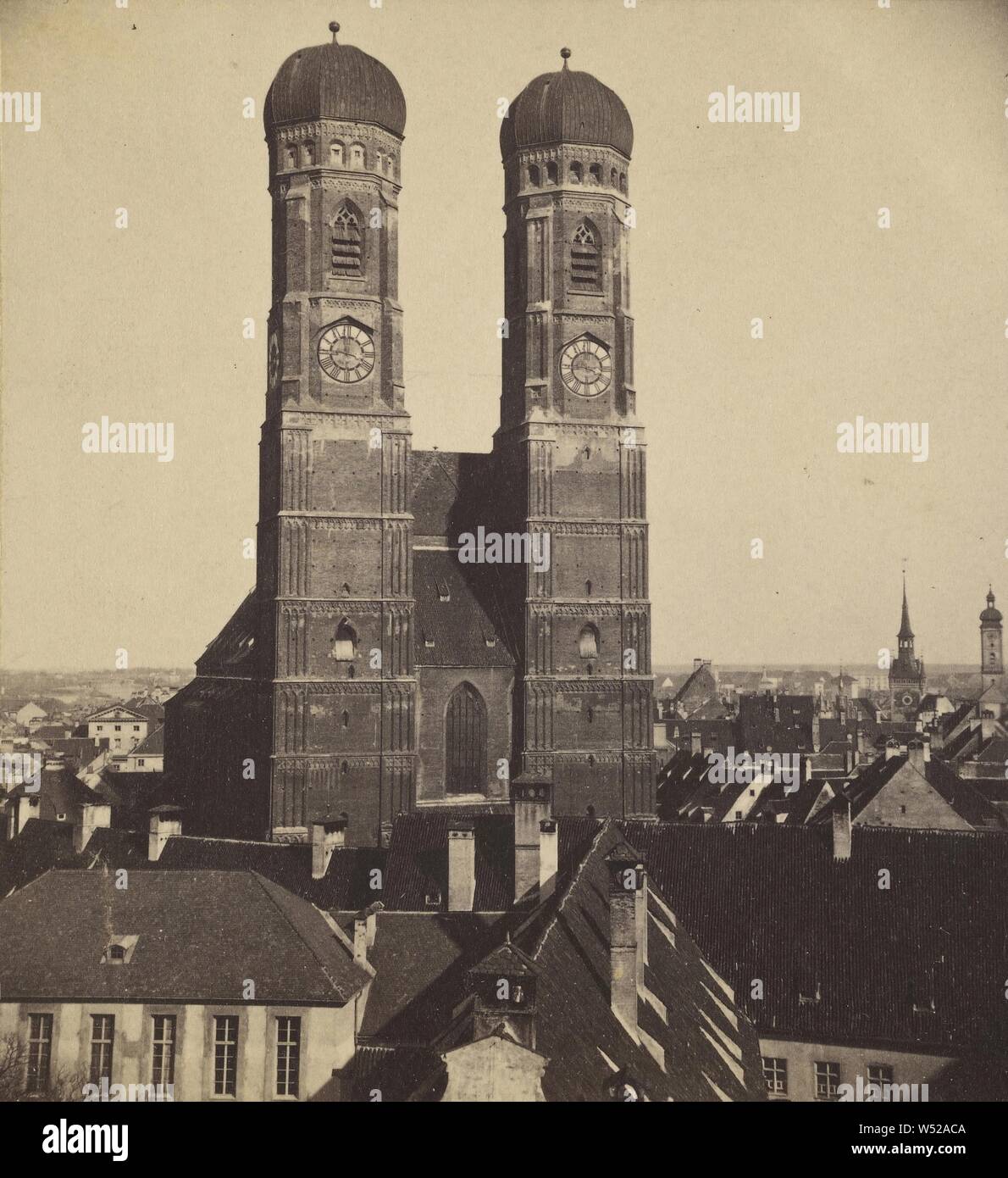 Munchen, Frauenkirche., Christian Konig (German, active 1860s), 1860s, Albumen silver print Stock Photo