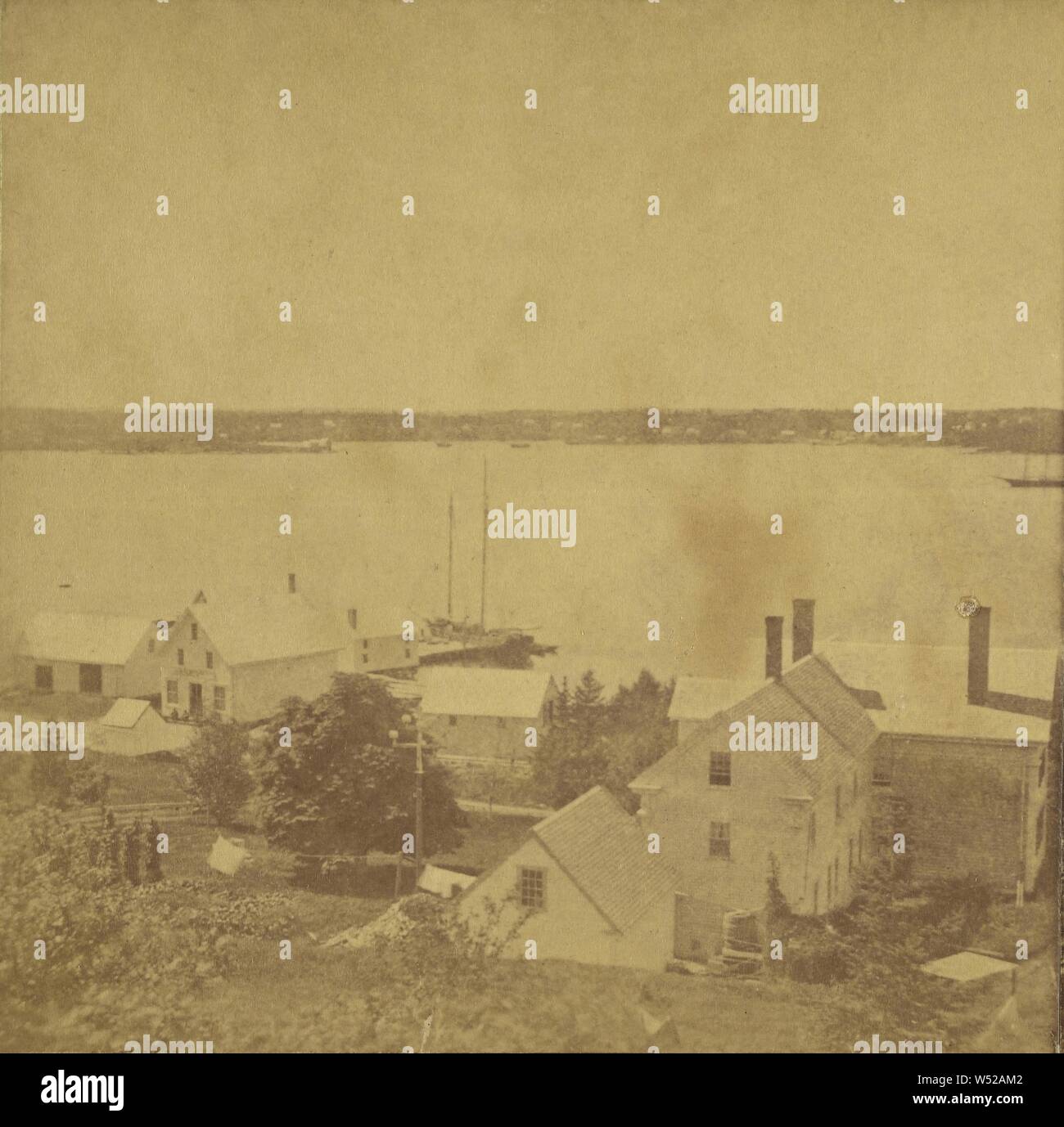 View of town and body of water, probably at Waldoboro, Maine, Asa H