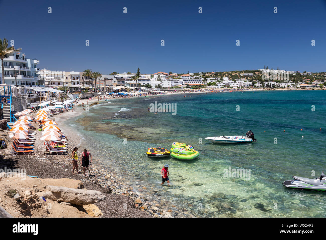 Hersonissos beach crete hi-res stock photography and images - Alamy