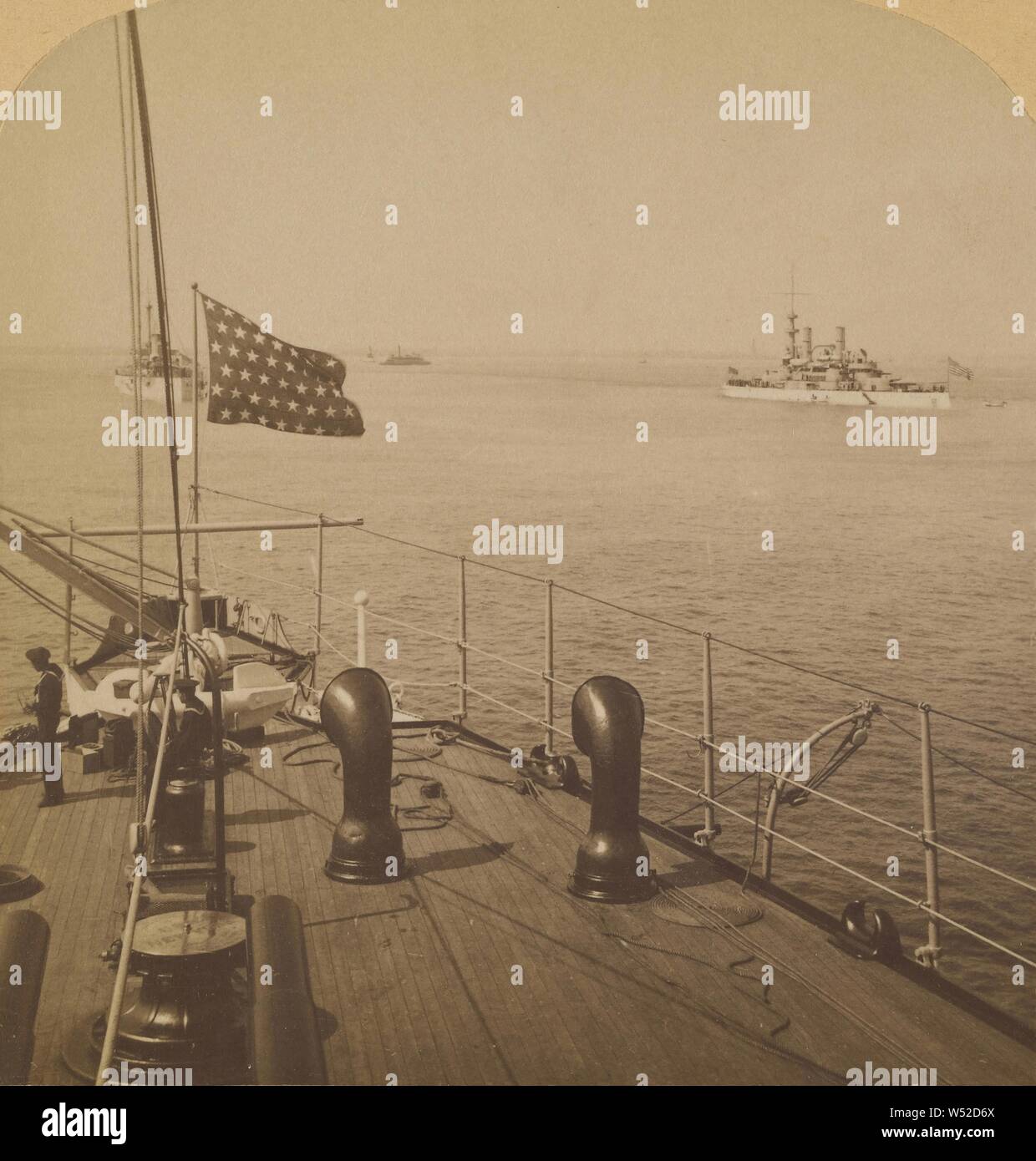 William Rau From the Bridge of the Flagship New York., William H. Rau (American ...