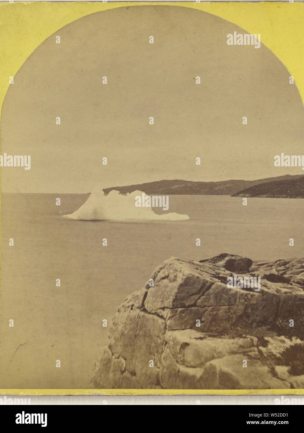 Labrador. Cape St. Michael, and Iceberg., H.N. Robinson (American, active 1870s), 1880s, Albumen silver print Stock Photo