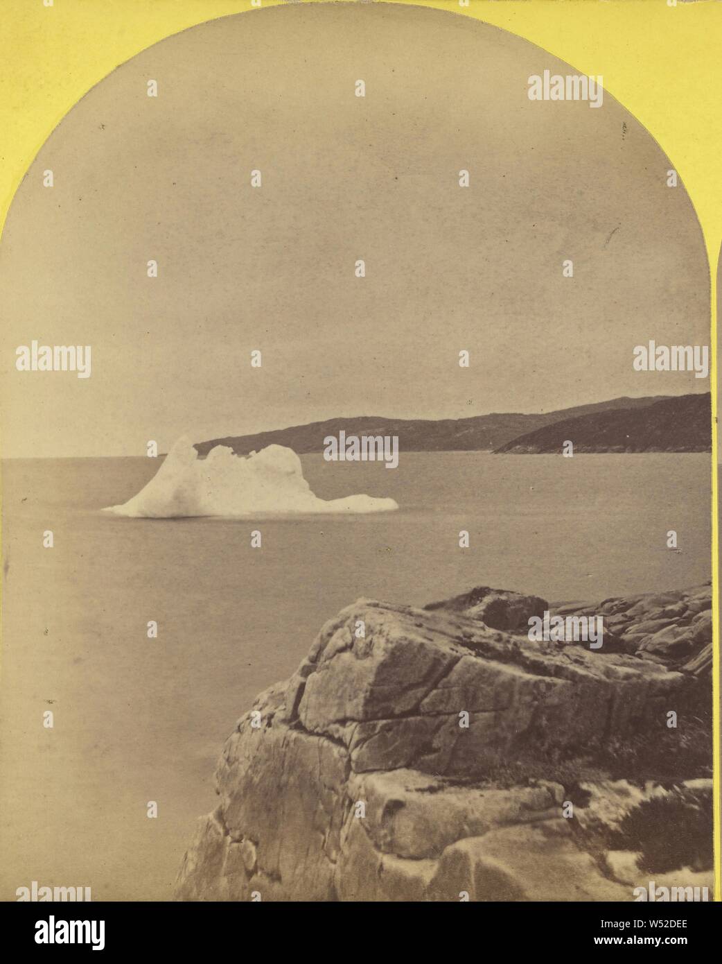 Labrador. Cape St. Michael, and Iceberg., H.N. Robinson (American, active 1870s), 1880s, Albumen silver print Stock Photo