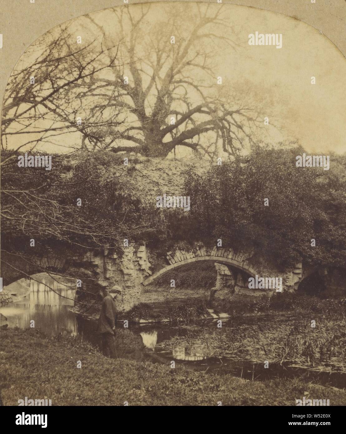 Ancient Bridge, Bury St. Edmunds, From the Abbey Grounds., W.R. Sedgfield (English, 1826 - 1902), about 1858, Albumen silver print Stock Photo