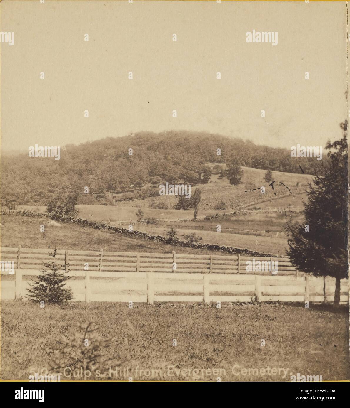 Culp's Hill from Evergreen Cemetery., William H. Tipton (American, 1850