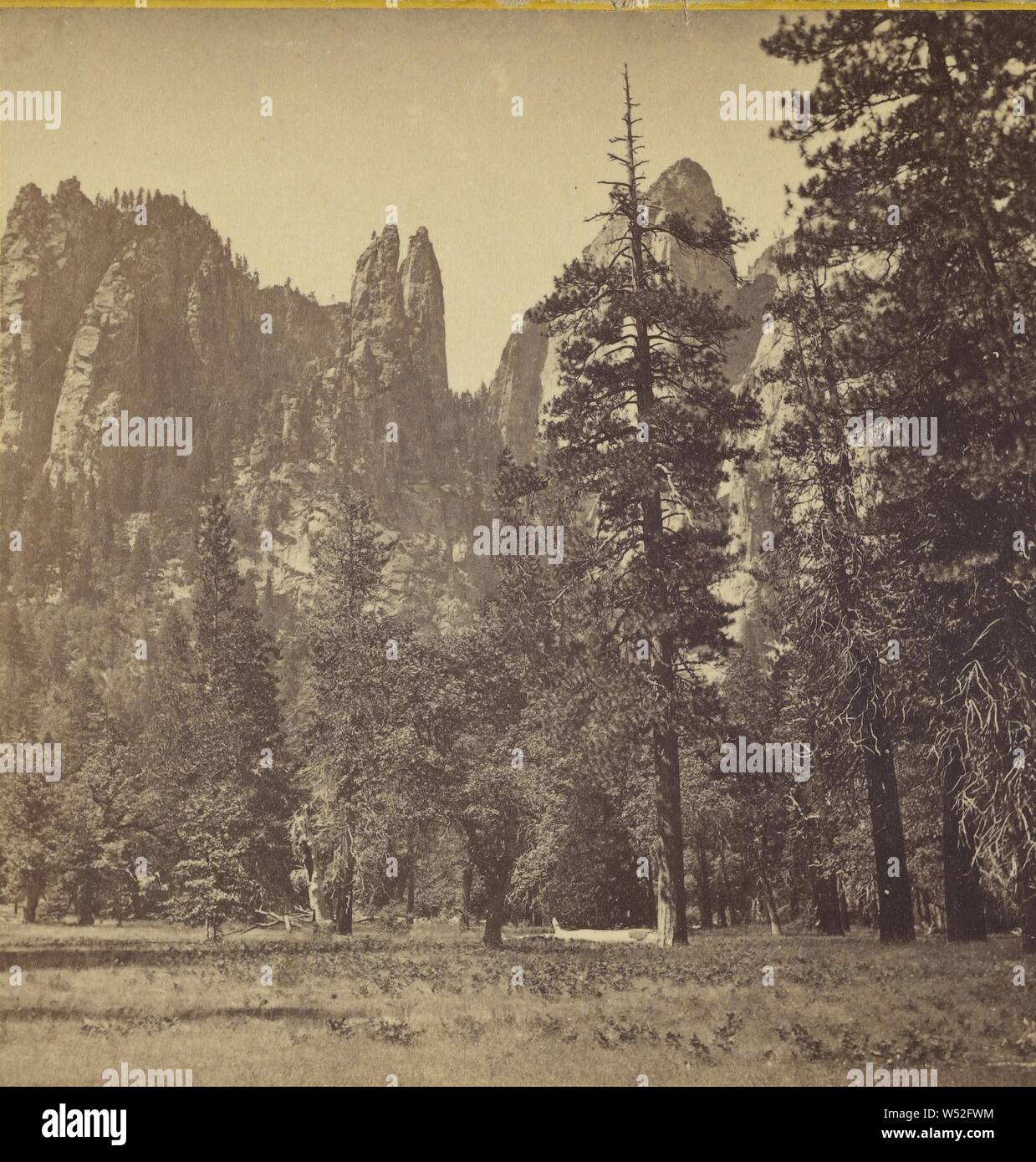 Cathedral Spires, Yosemite Valley, Mariposa County, Cal., Carleton Watkins (American, 1829 - 1916), about 1867, Albumen silver print Stock Photo