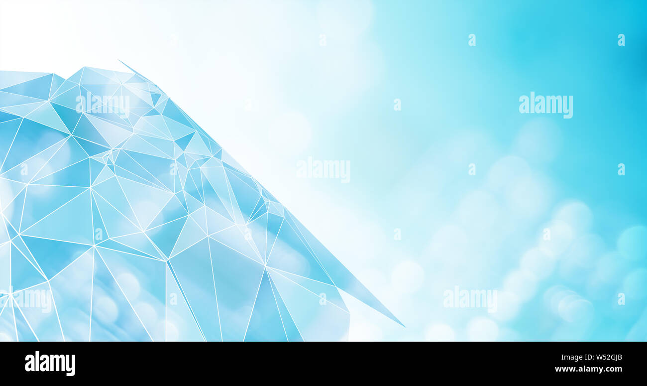 Geometric triangles connected lines, futuristic shape elements Stock Photo