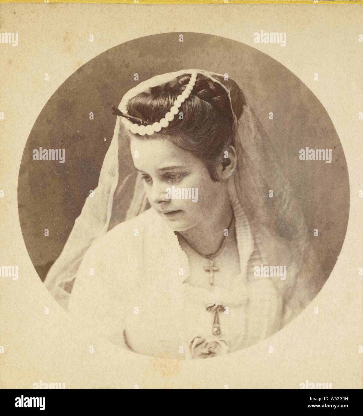 The Bride., L. E. Walker (American, 1826 - 1916, active Warsaw, New York), about 1870, Albumen silver print Stock Photo
