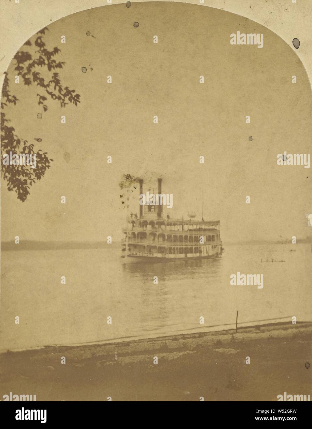 View on Chautauqua Lake., L. E. Walker (American, 1826 - 1916, active Warsaw, New York), about 1870, Albumen silver print Stock Photo