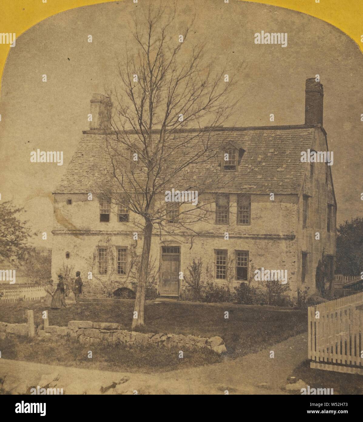 Craddock Mansion House, (Ship Street, .. Medford, Mass.) Built in 1634. The oldest Building in the United States...original form, O.R. Wilkinson (American, active Medford, Massachusetts 1860s - 1870s), about 1870, Albumen silver print Stock Photo
