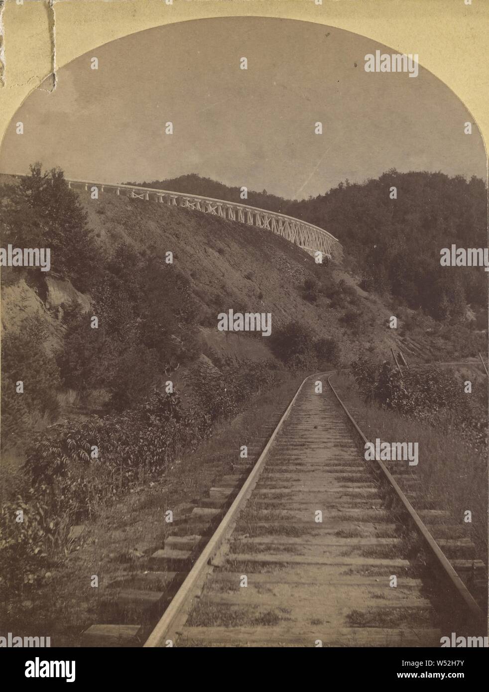 High Trestle near Round Knob., Edward L. Wilson (American, 1838 - 1903), 1884, Albumen silver print Stock Photo