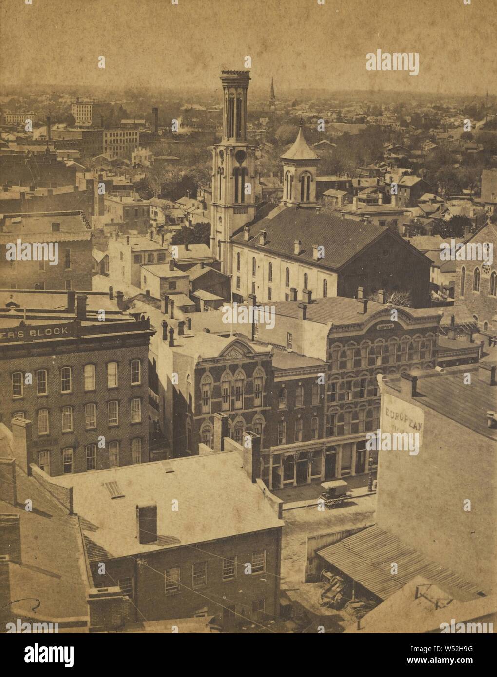 North-West, from Powers' Block. Rochester, N.Y., C.W. Woodward (American, 1836 - 1894, active Rochester, New York), 1872–1876, Albumen silver print Stock Photo