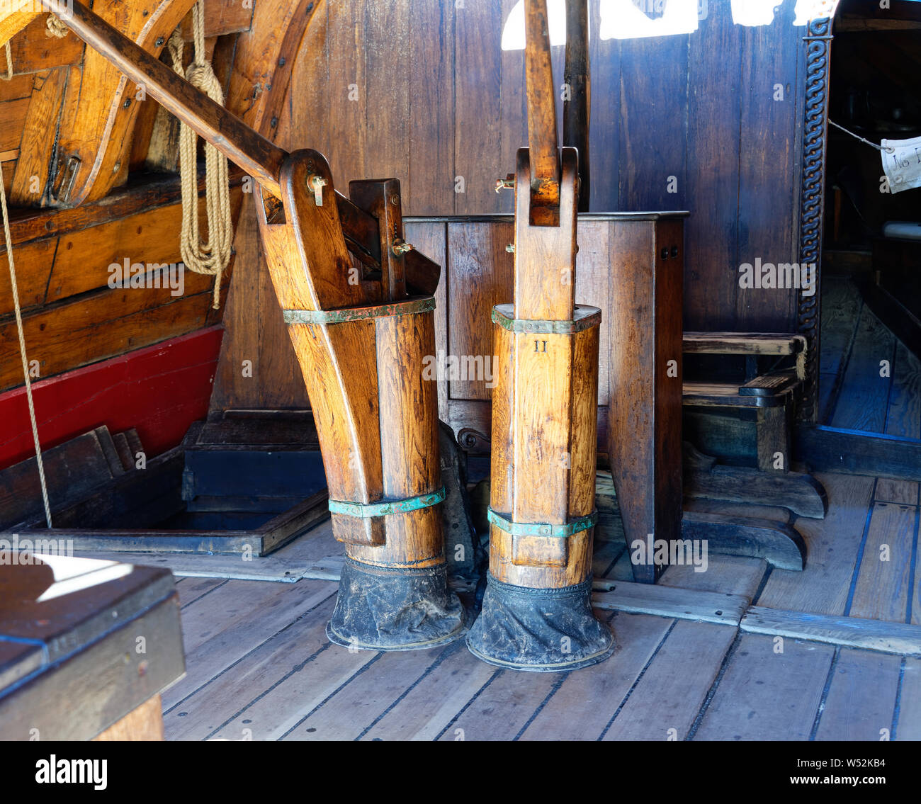 Sailing Ship Detail Duyfken Replica Perth Stock Photo