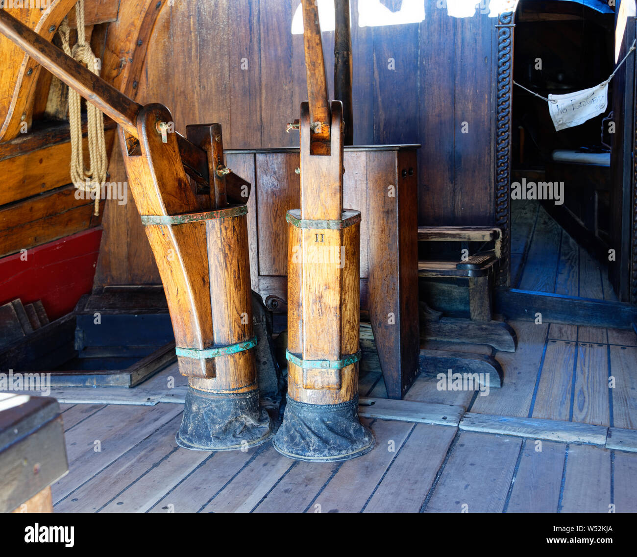 Sailing Ship Detail Duyfken Replica Perth Stock Photo