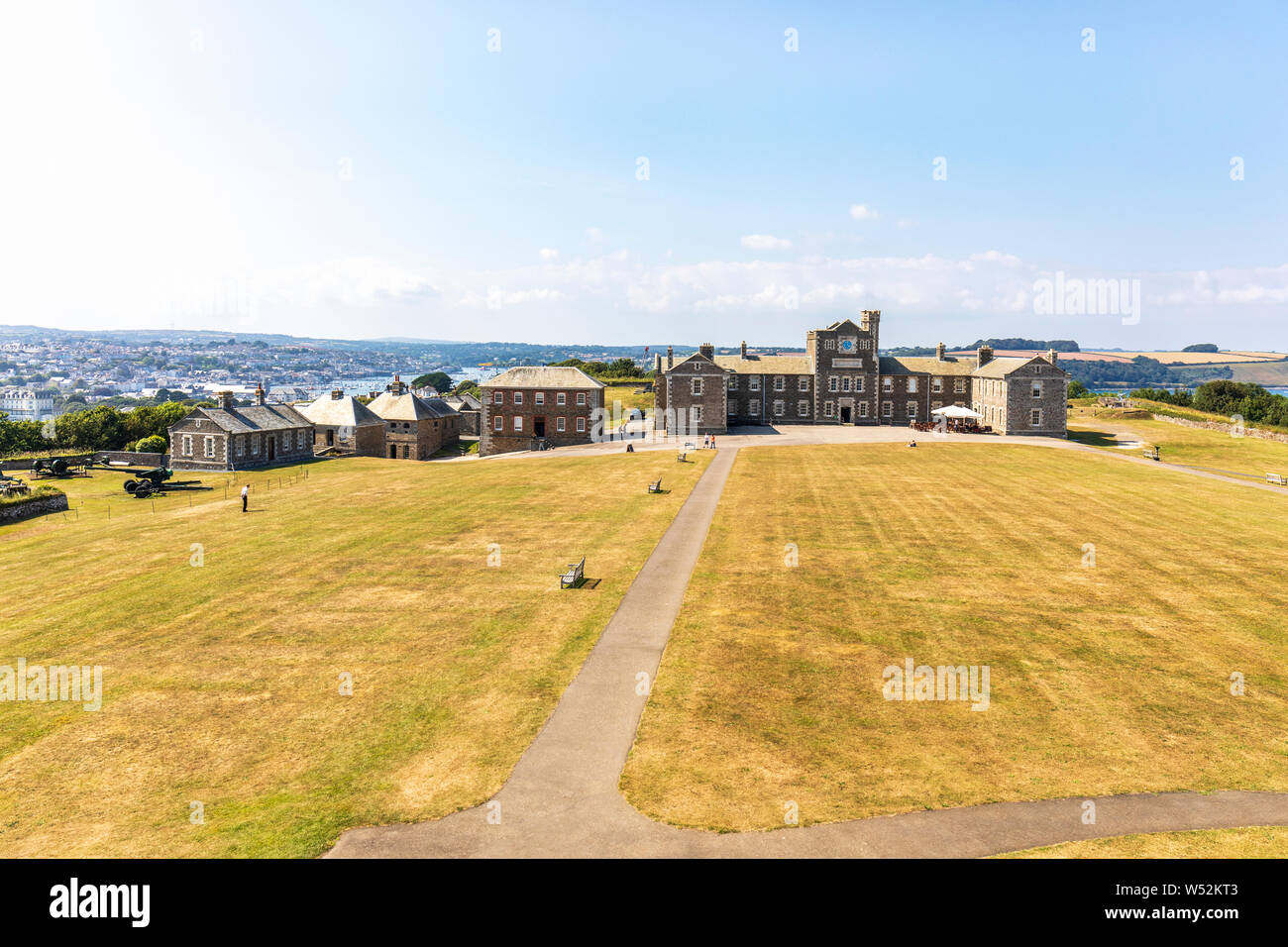 Pendennis Castle is an artillery fort constructed by Henry VIII near Falmouth, Cornwall, England between 1540 and 1542. Stock Photo