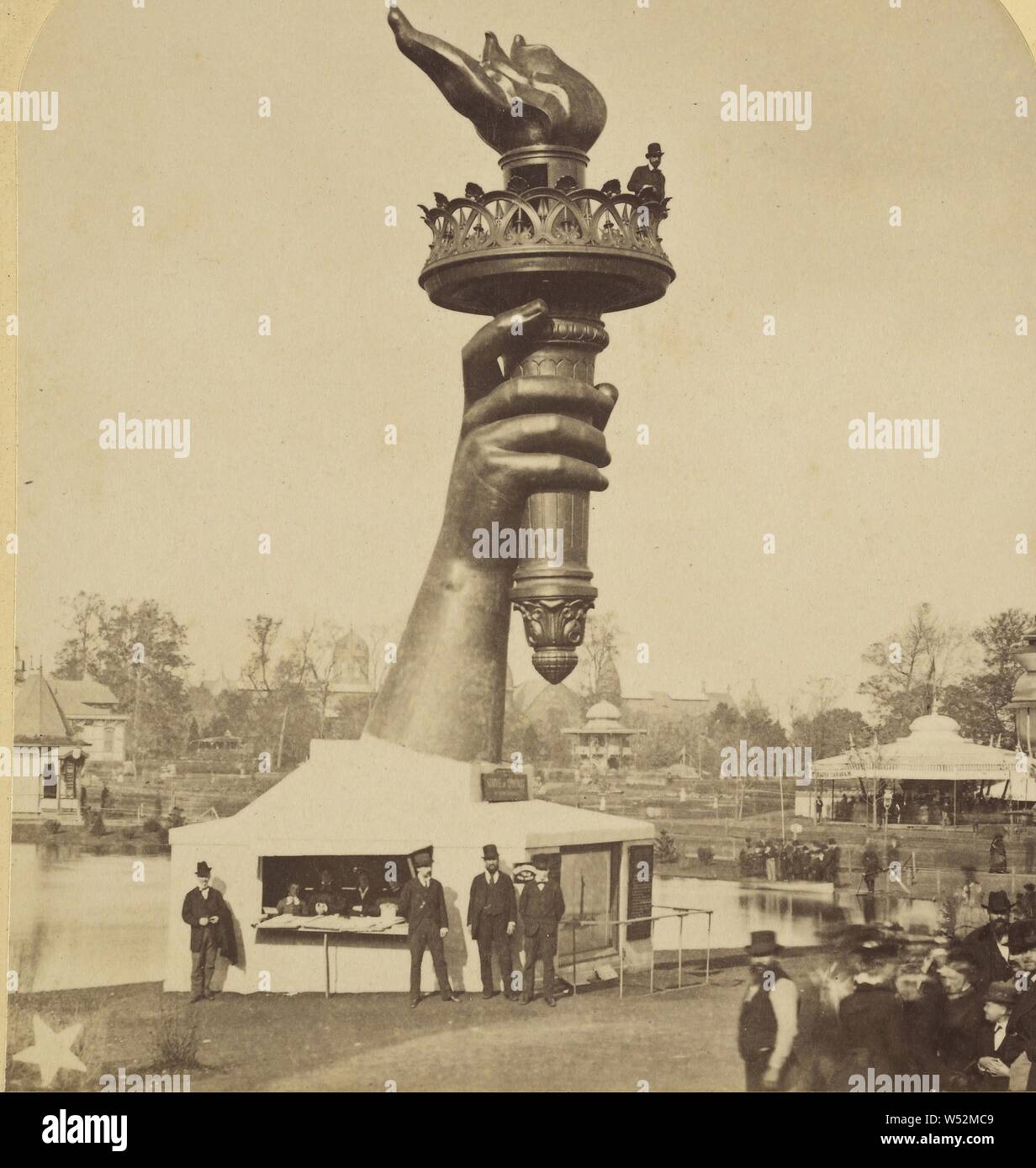 Colossal Hand and Torch Liberty, Centennial Photographic Co. (American, about 1876 - 1890), H.W. Hayt (American, active Philadelphia, Pennsylvania 1870s), 1876, Albumen silver print Stock Photo