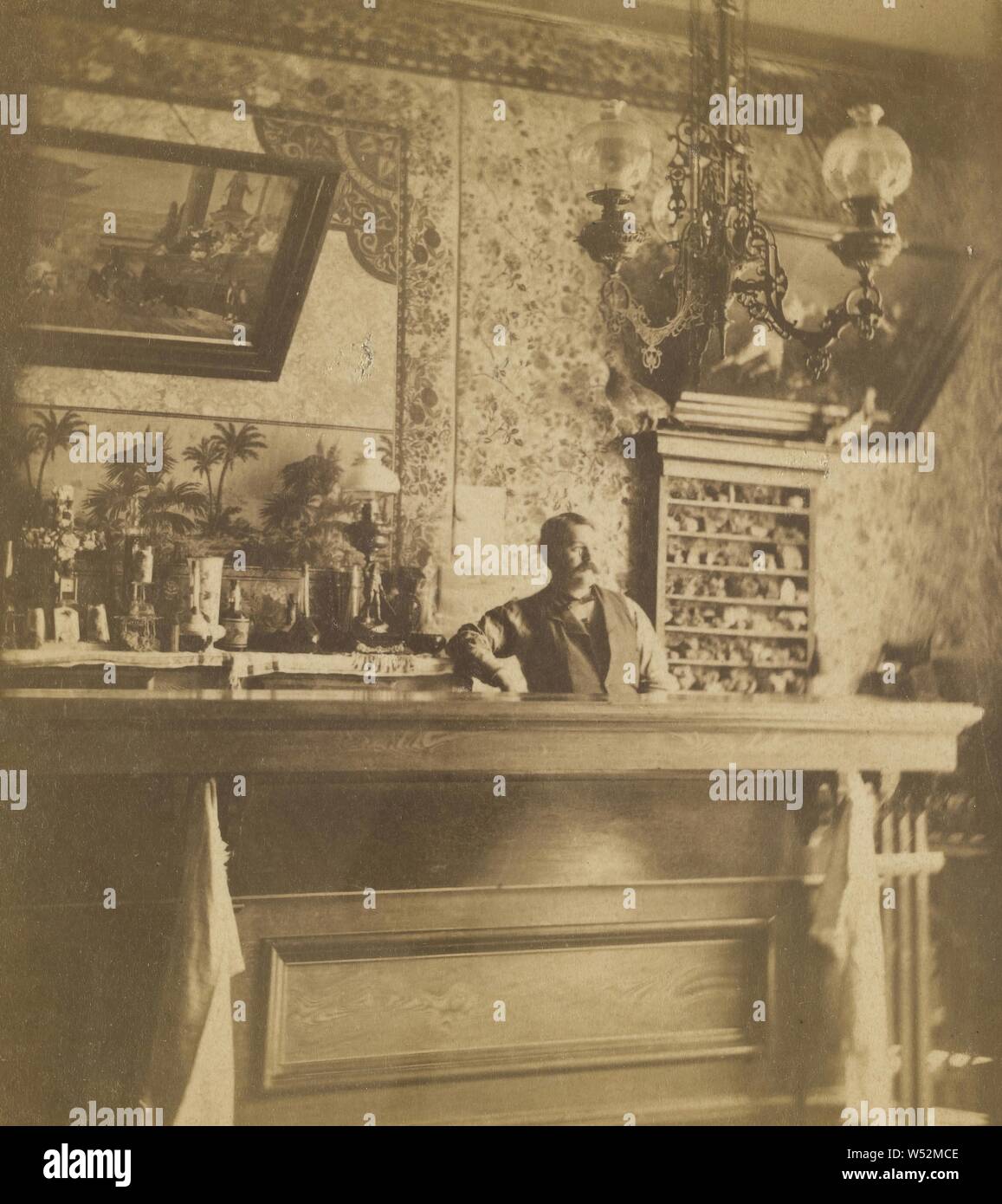 Interior of Burl Wade's Gold Room Saloon., Edwin A. Wilder (American, active 1880s), about 1875, Albumen silver print Stock Photo