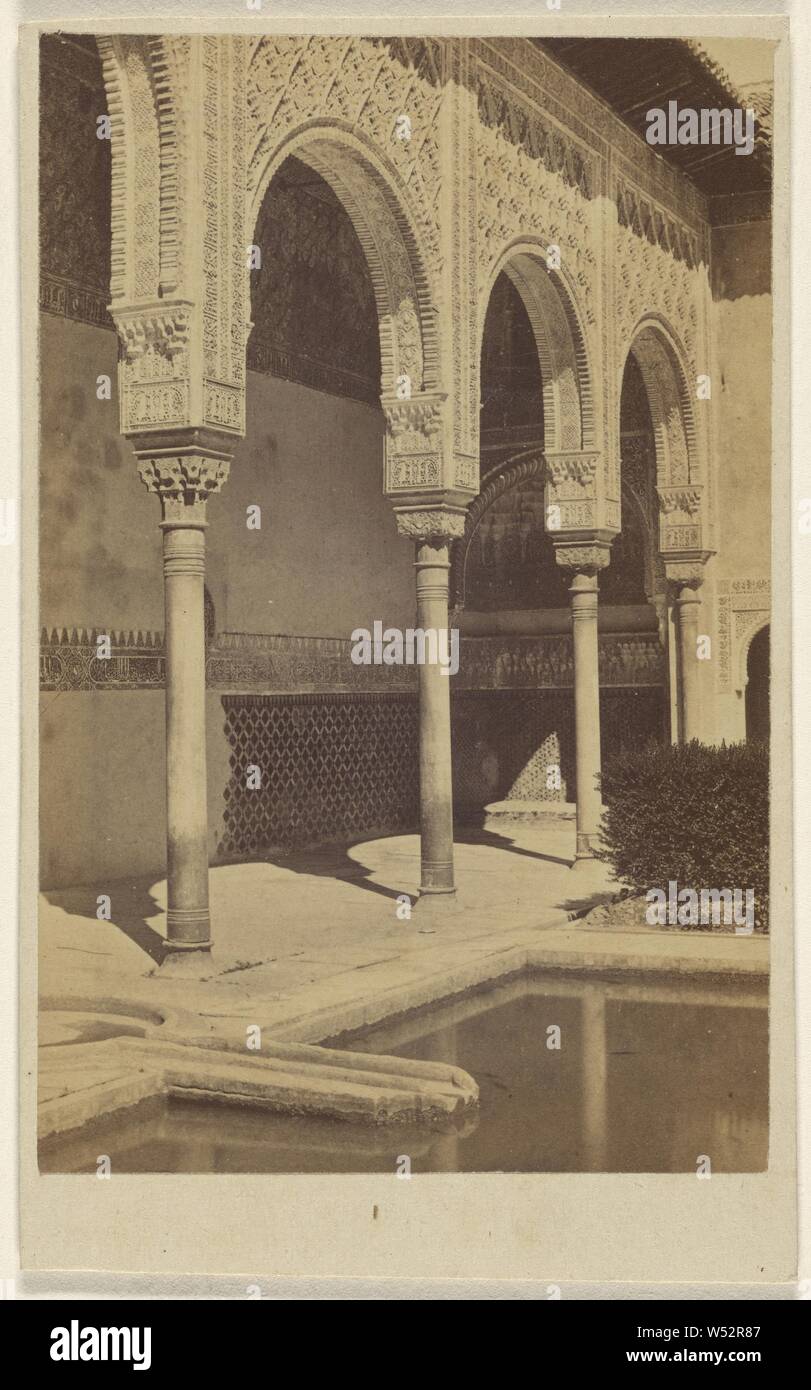 Detail of columns, with part of the reflecting pool visible, the ...