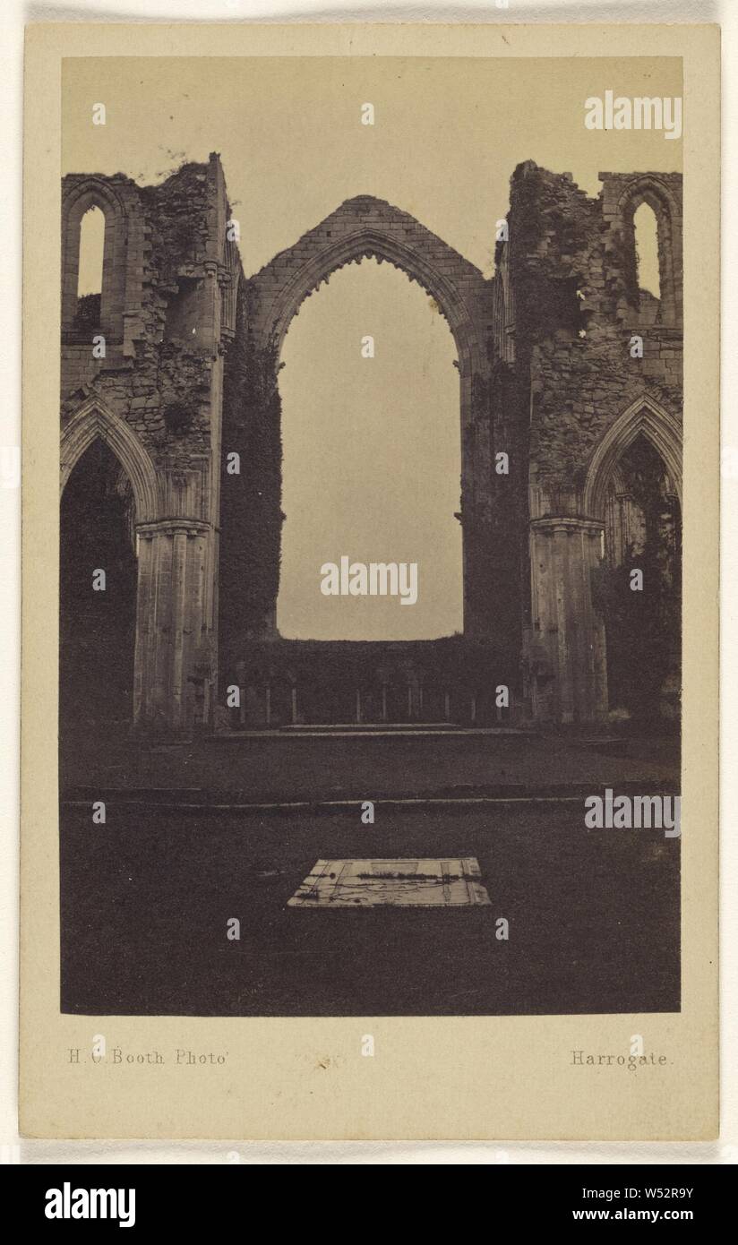 The East Window. Fountain Abbey., H.C. Booth (British, active 1860s), 1865, Albumen silver print Stock Photo