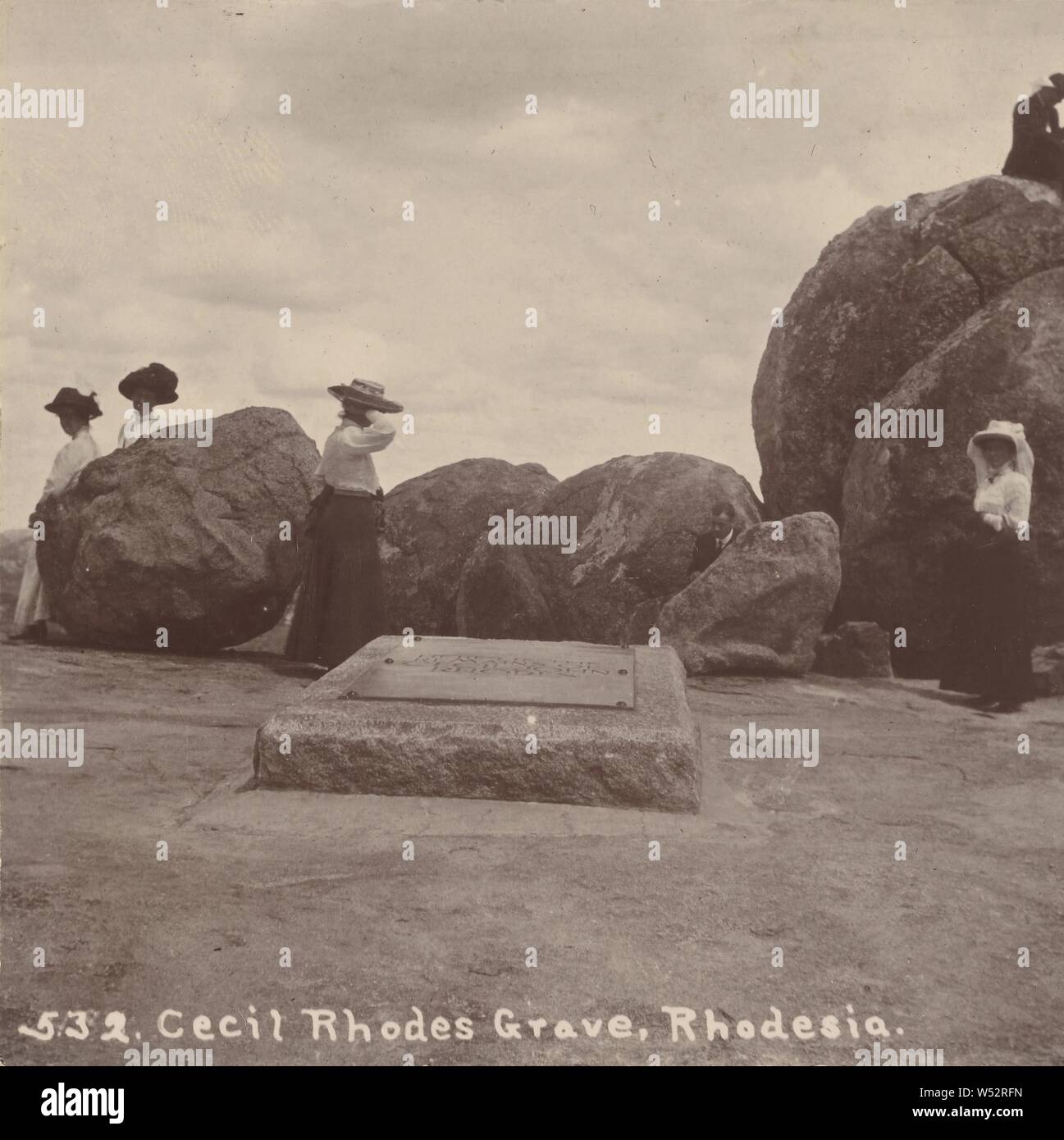 Cecil Rhodes Grave, Rhodesia., J. Wilbur Read (American, 1866 - 1946), about 1910, Gelatin silver print Stock Photo