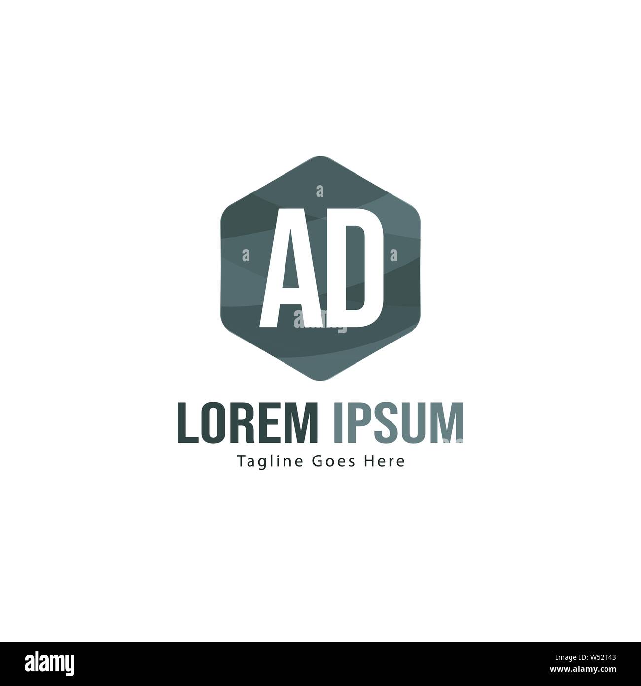 AD Letter Logo Design. Creative Modern AD Letters Icon Illustration ...