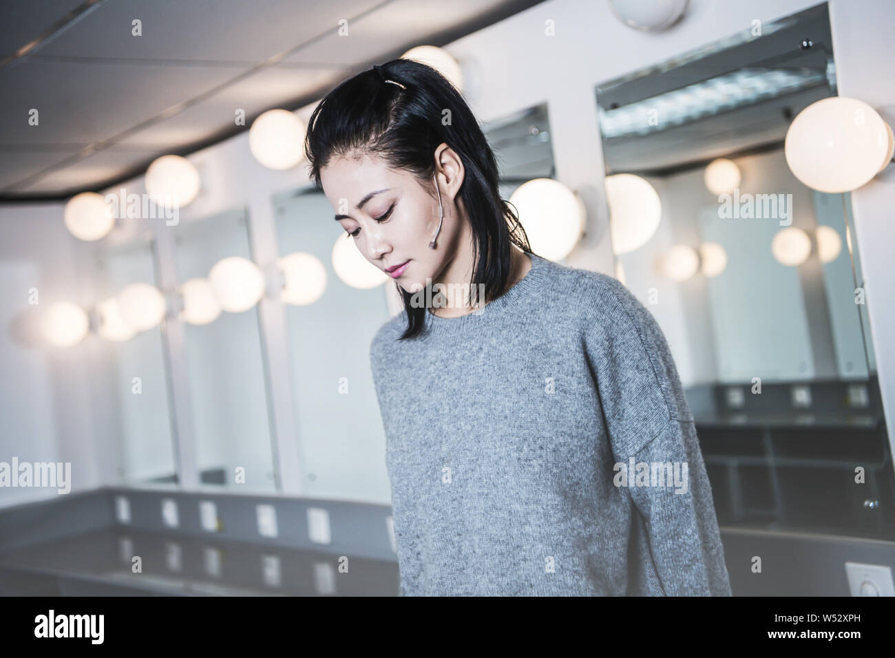 Chinese actress Tan Zhuo poses for portrait photos during an exclusive interview by Imaginechina in Beijing, China, 19 December 2018. Stock Photo