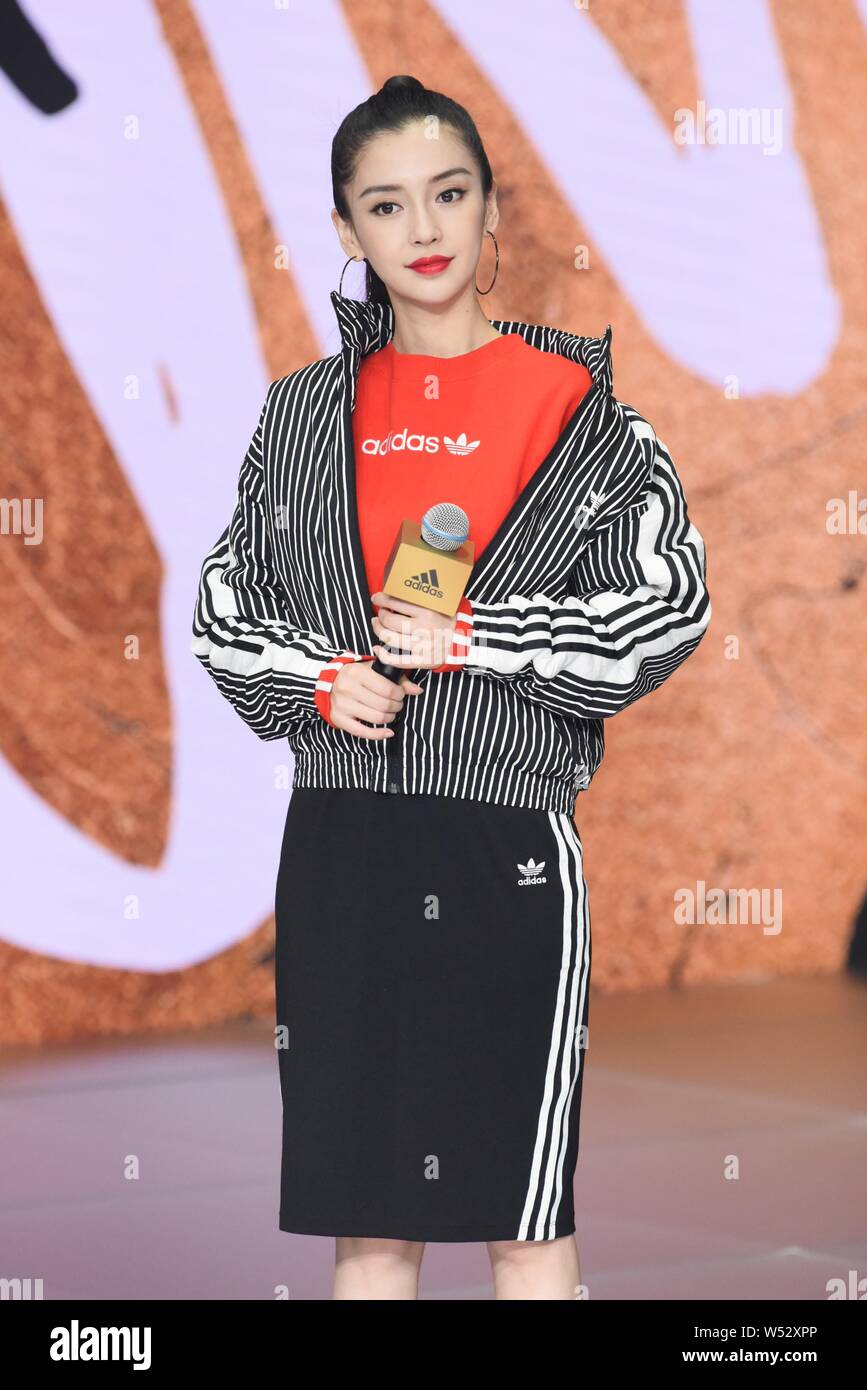 Hong Kong actress Angelababy attends a promotional event for Adidas in  Shanghai, China, 11 January 2019 Stock Photo - Alamy
