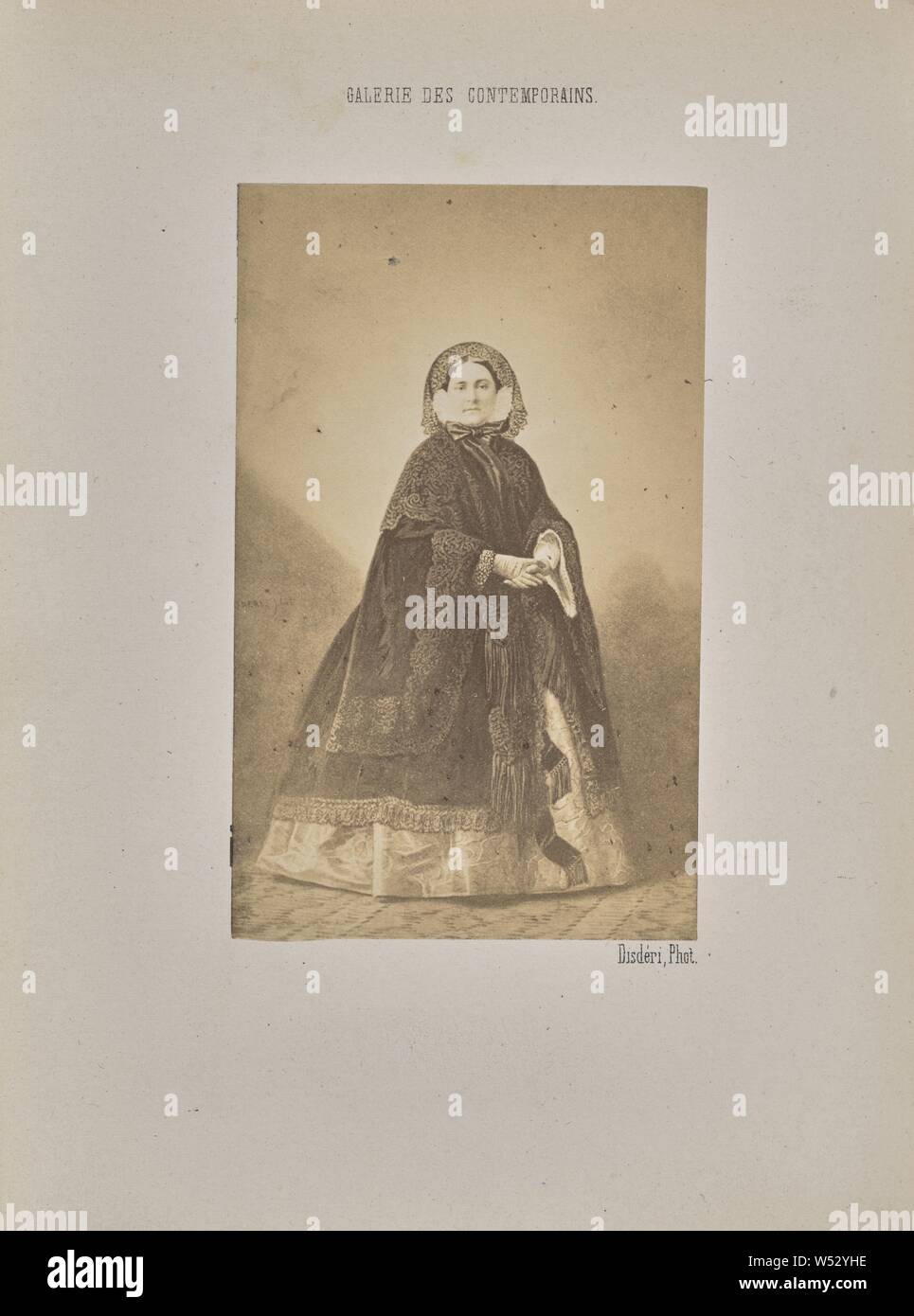 Son altesse impériale la Princesse Mathilde, André Adolphe-Eugène Disdéri (French, 1819 - 1889), Paris, France, 1862, Albumen silver print, 8.4 × 5.2 cm (3 5/16 × 2 1/16 in Stock Photo