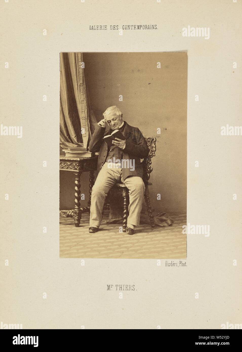 Monsieur Thiers, André Adolphe-Eugène Disdéri (French, 1819 - 1889), Paris, France, about 1862, Albumen silver print, 8.4 × 5.1 cm (3 5/16 × 2 in Stock Photo