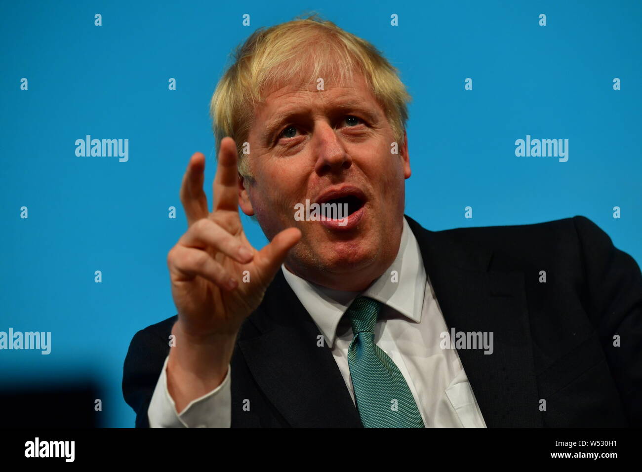 Boris Johnson and Jeremy Hunt at Conservative Party Hustings in York on 04 July 2019 Stock Photo