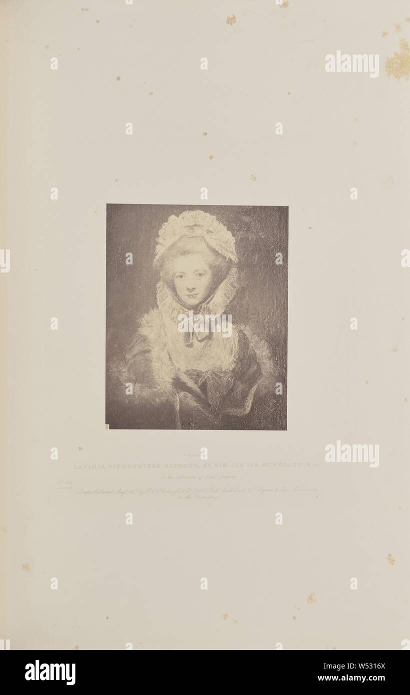 Lavinia Viscountess Althorp, by Sir Joshua Reynolds, R.A., Robert Howlett (British, 1831 - 1858), London, England, 1858, Albumen silver print, 18.4 × 14.9 cm (7 1/4 × 5 7/8 in Stock Photo