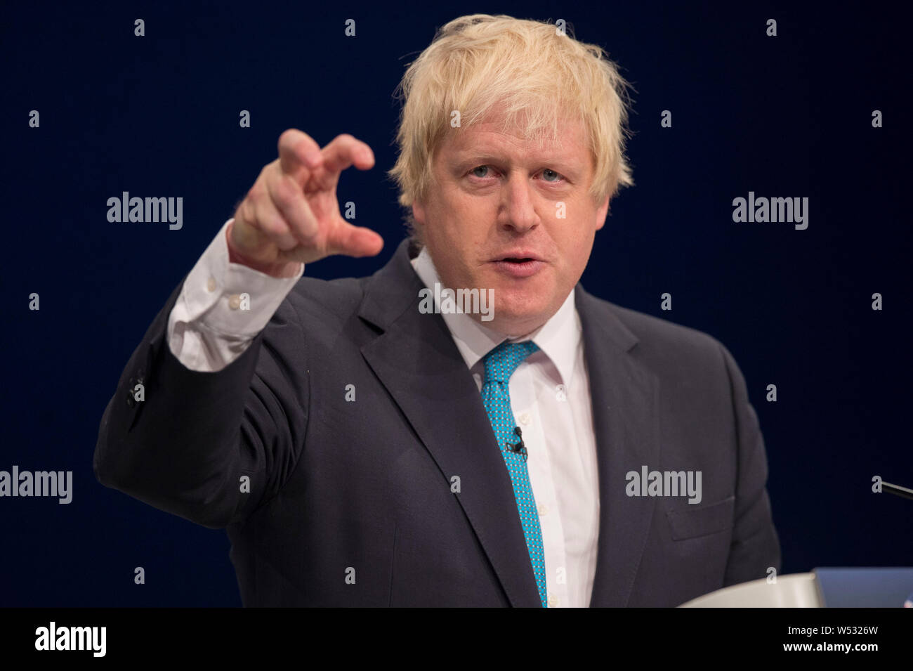 Boris Johnson makes his speech at Tory Conference, Tuesday Manchester 2015 Stock Photo
