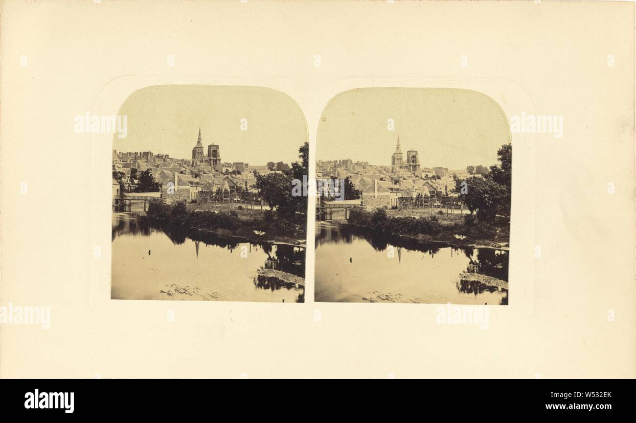 Guingamp, Brittany, Henry Taylor (British, 1800 - 1886), Guingamp, Brittany, France, about 1863, Albumen silver print, 7.2 × 13.3 cm (2 13/16 × 5 1/4 in Stock Photo