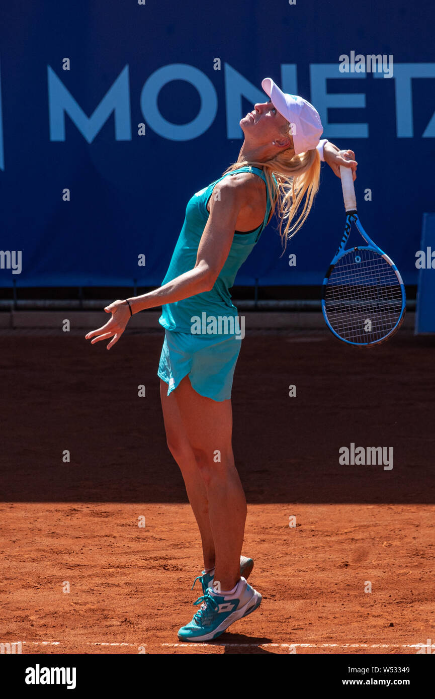 Prague, Czech Republic, 25th July, 2019. Denisa Allertova (CZE) during  match against Sara Cakarevic (FRA) at Advantage Cars Prague Open 2019 Stock  Photo - Alamy