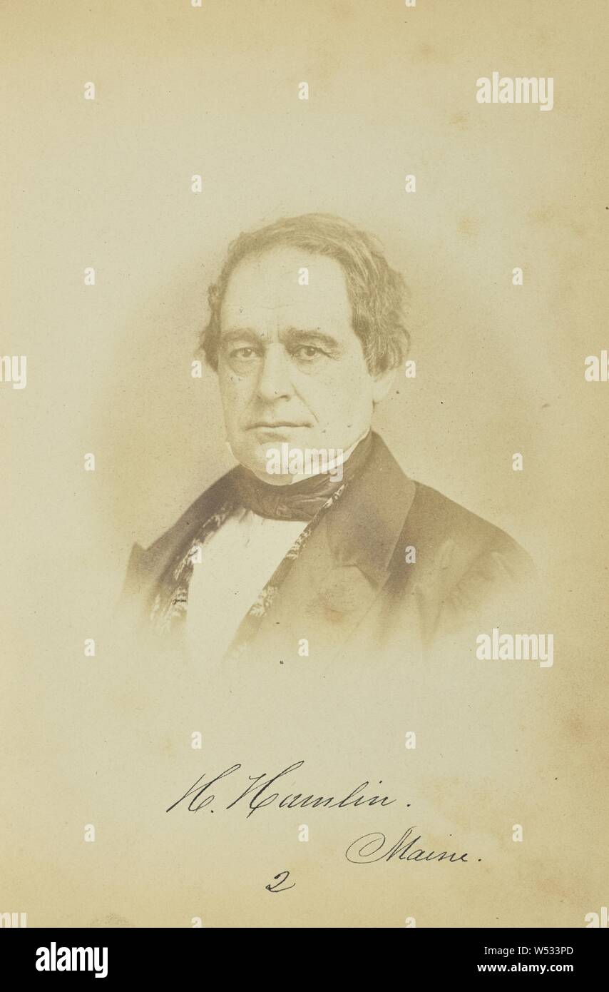 Hannibal Hamlin, James Earle McClees (American, 1821 - 1887), Julian Vannerson (American, 1827 - after 1875), Washington, District of Columbia, United States, about 1859, Salted paper print, 9.2 × 8.4 cm (3 5/8 × 3 5/16 in Stock Photo