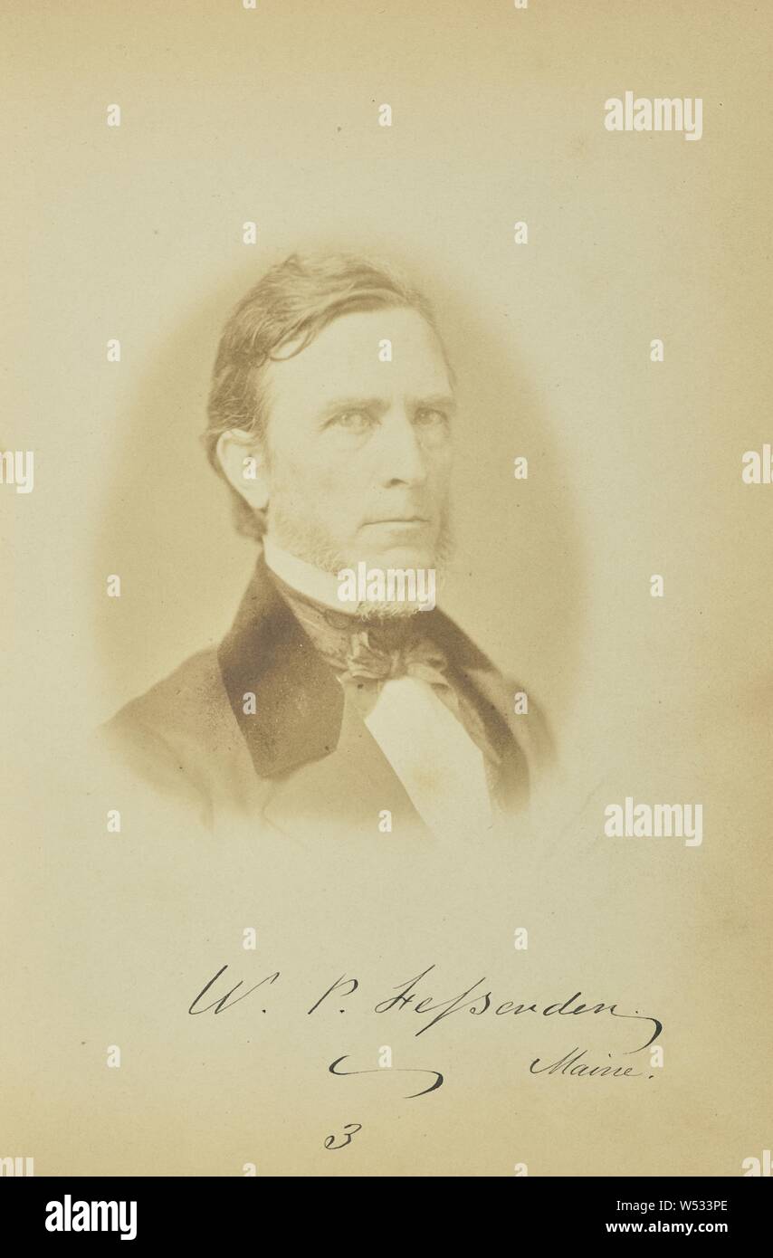William Pitt Fessenden, James Earle McClees (American, 1821 - 1887), Julian Vannerson (American, 1827 - after 1875), Washington, District of Columbia, United States, about 1859, Salted paper print, 9.1 × 7.7 cm (3 9/16 × 3 1/16 in Stock Photo