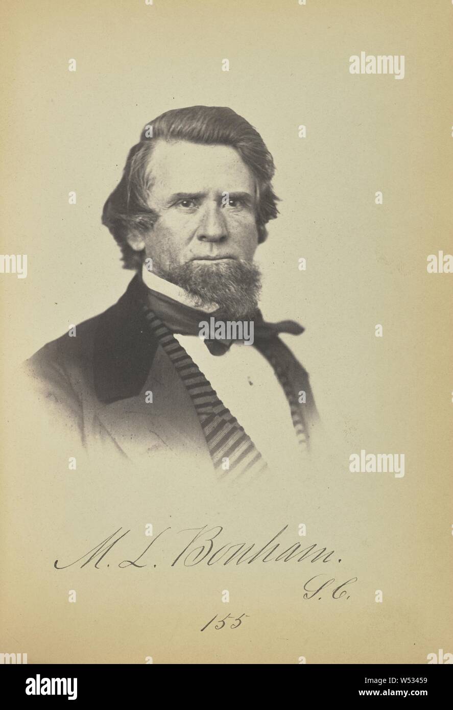 Milledge L. Bonham, James Earle McClees (American, 1821 - 1887), Julian Vannerson (American, 1827 - after 1875), Washington, District of Columbia, United States, about 1859, Salted paper print, 10.5 × 8.1 cm (4 1/8 × 3 3/16 in Stock Photo