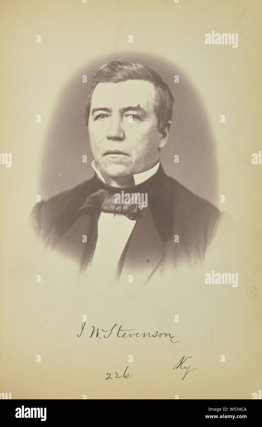John W. Stevenson, James Earle McClees (American, 1821 - 1887), Julian Vannerson (American, 1827 - after 1875), Washington, District of Columbia, United States, about 1859, Salted paper print, 10.6 × 9.3 cm (4 3/16 × 3 11/16 in Stock Photo