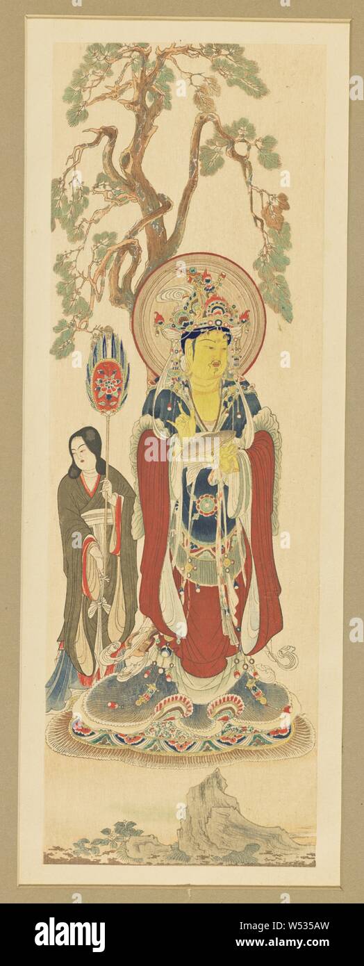 A Painting of the Nara Epoch, Eighth Century, Kokkwa Publishing Company (Japanese, active 1890s - 1900s), 1897, Xylograph print, 31.4 x 10.5 cm (12 3/8 x 4 1/8 in Stock Photo