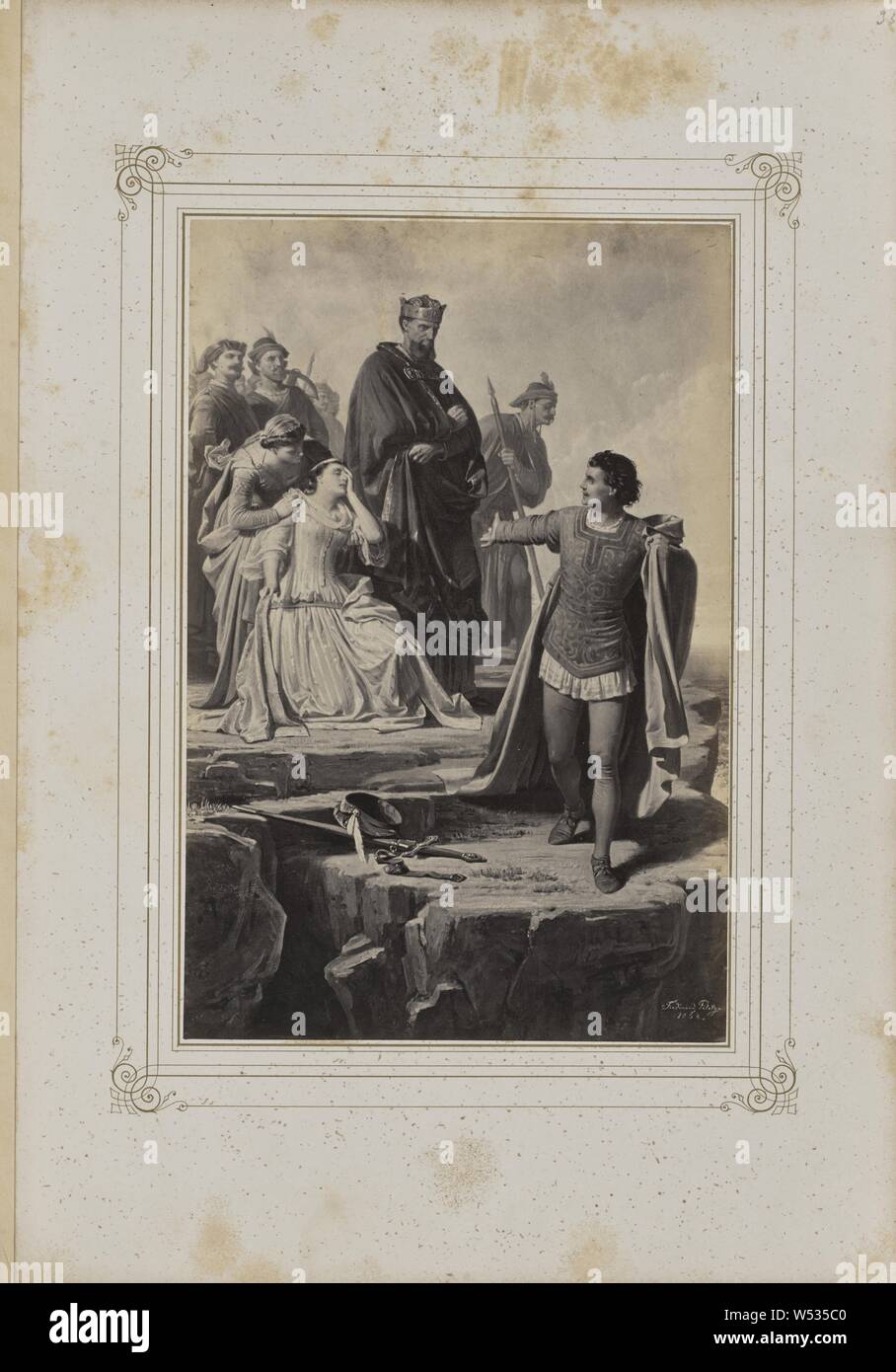 Der Taucher, Josef Albert (German, 1825 - 1886), Stuttgart, Germany, 1859–1862, Albumen silver print, 21.6 × 14.2 cm (8 1/2 × 5 9/16 in Stock Photo