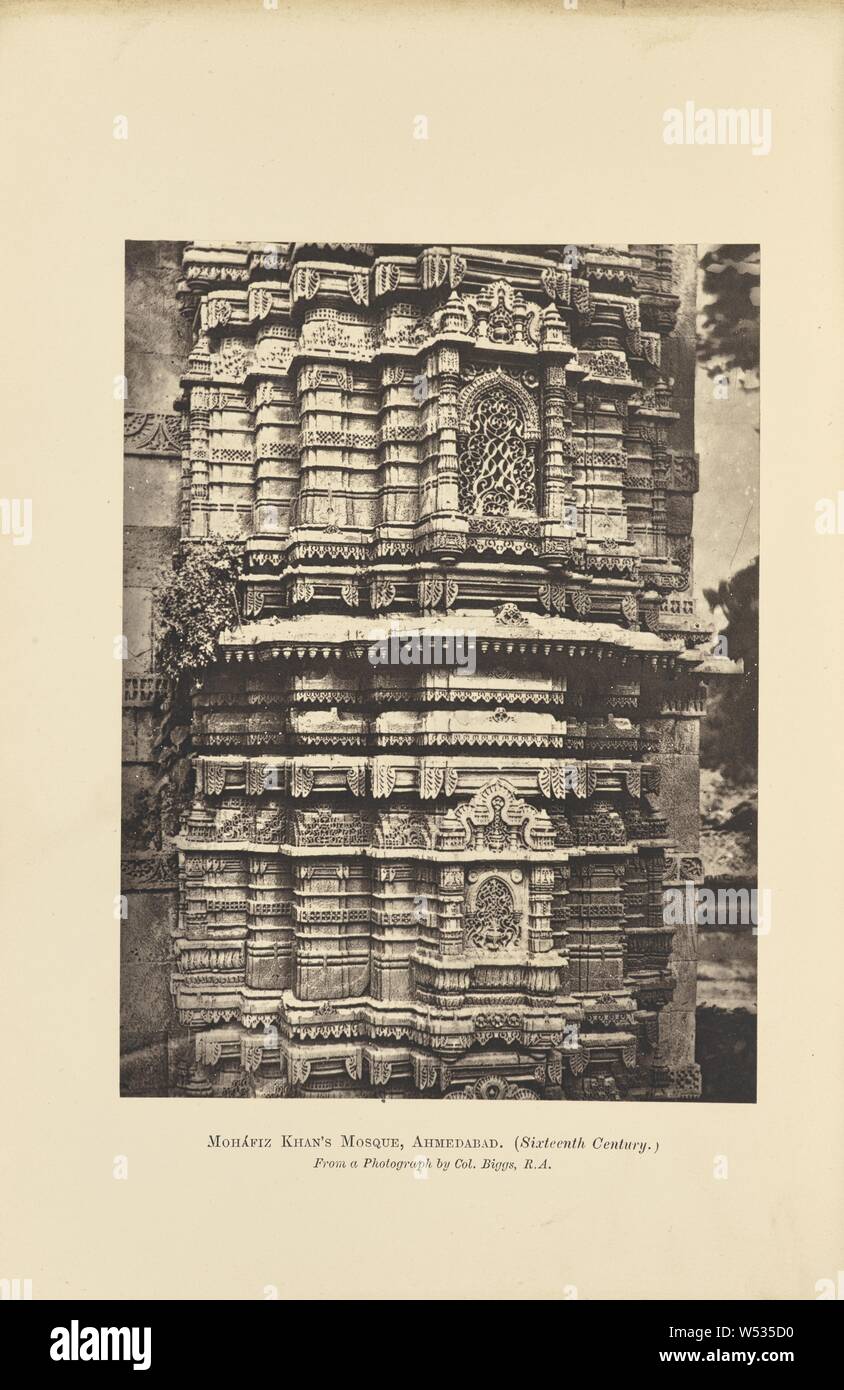 Moháfiz Khan's Mosque, Ahmedabad, Col. Thomas Biggs (British, 1822 - 1905), London, England, negative about 1865, print 1869, Albumen silver print, 13.9 × 10.3 cm (5 1/2 × 4 1/16 in Stock Photo