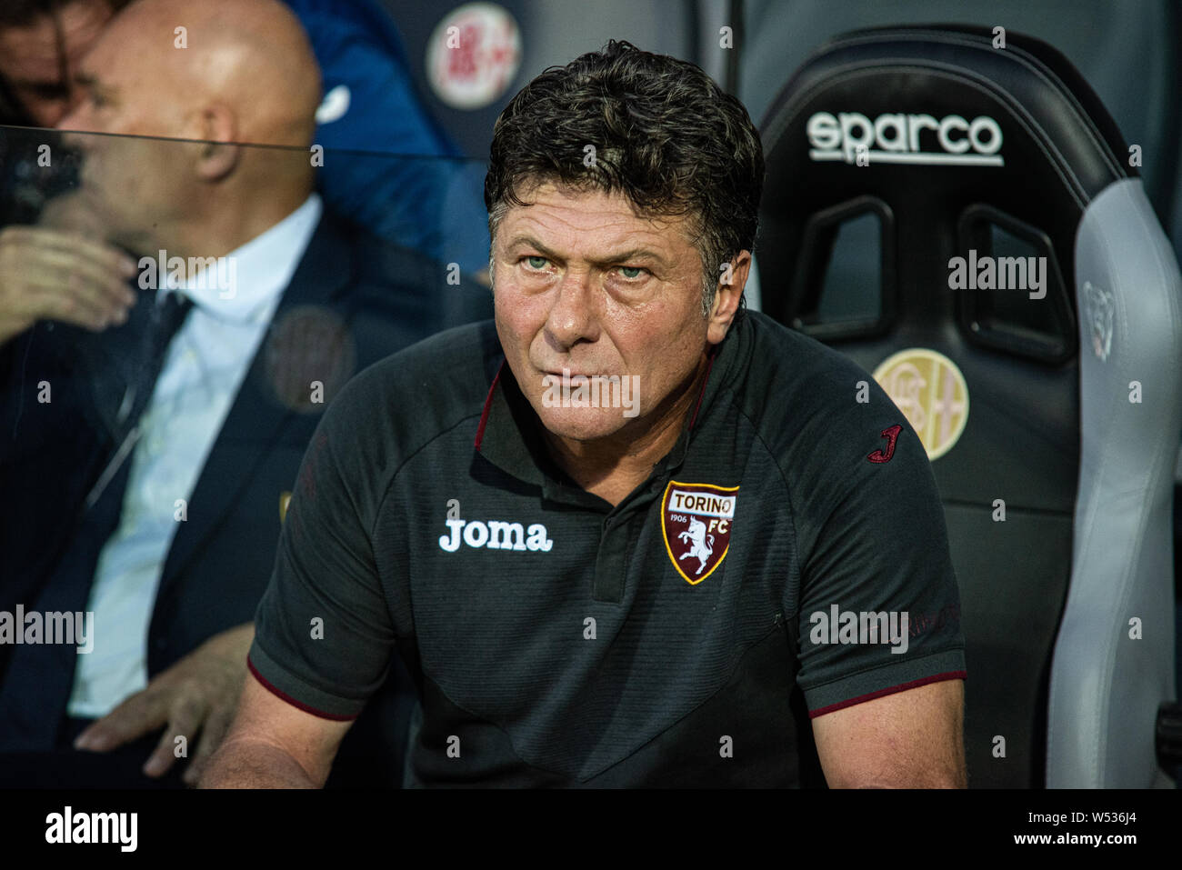 The head coach of Torino FC Walter Mazzarri during the Europa League,  football Match. Torino FC vs Debrecen. Torino FC won 3-0 in Alessandria,  Italy at stadio Moccagatta on 25th July 2019