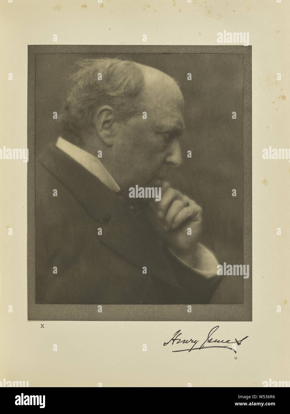 Henry James, Alvin Langdon Coburn (British, born America, 1882 - 1966), London, England, negative June 12, 1906, print 1913, Photogravure, 19.7 × 16.2 cm (7 3/4 × 6 3/8 in Stock Photo