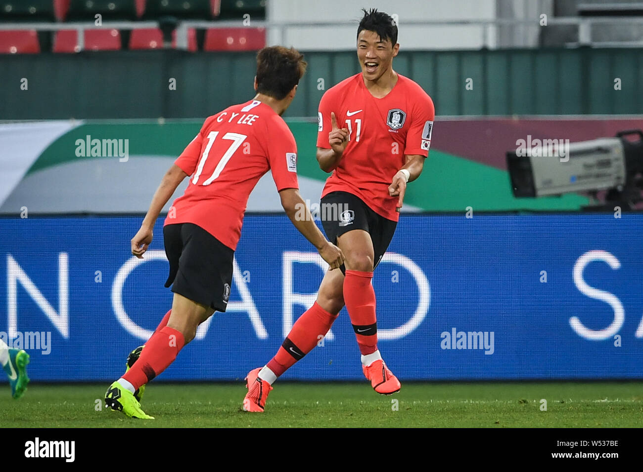 Hwang Hee Chan Right And Lee Chung Yong Of South Korea Celebrate After Soring A Goal Against Bahrain In The Round Of 16 Match Between South Korea An Stock Photo Alamy