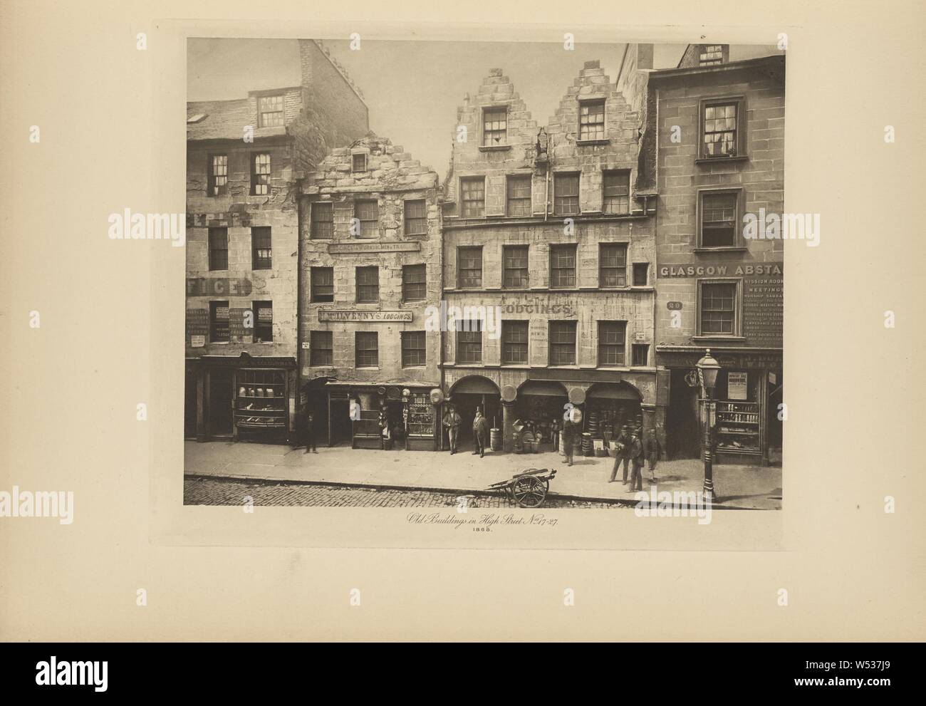 Old Buildings in High Street, Nos. 17-27, Thomas Annan (Scottish,1829 - 1887), Glasgow, Scotland, negative 1868, print 1900, Photogravure, 18.6 × 23.8 cm (7 5/16 × 9 3/8 in Stock Photo